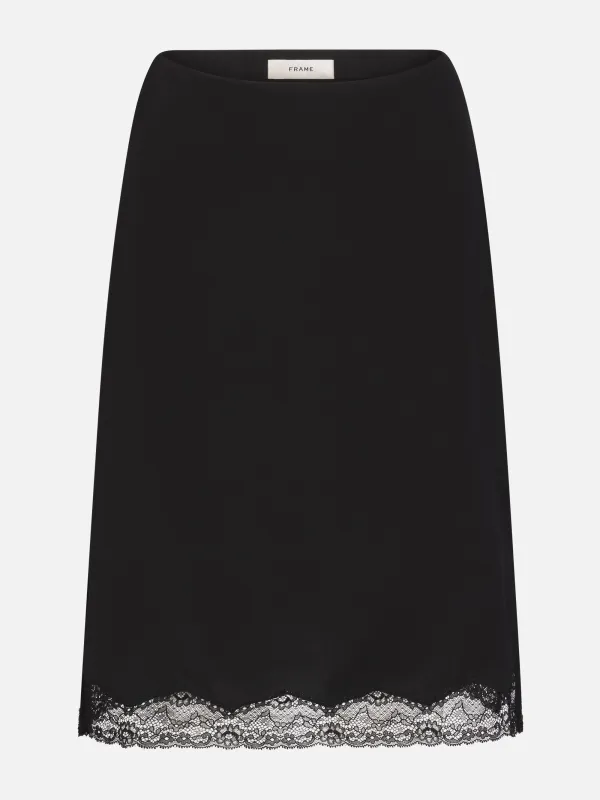 The Chandelier Midi Skirt -- Black made by Frame Denim