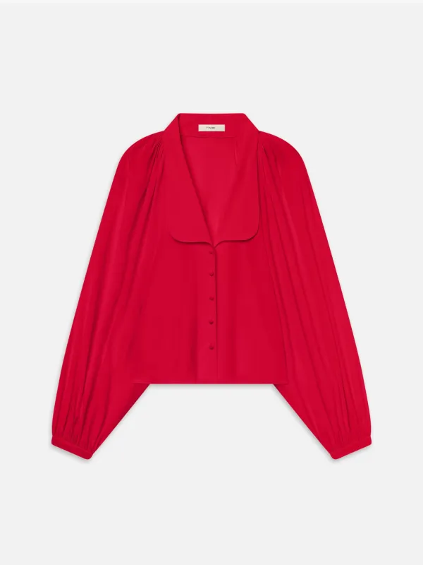 The Silk Gala Shirt -- Lipstick made by Frame Denim