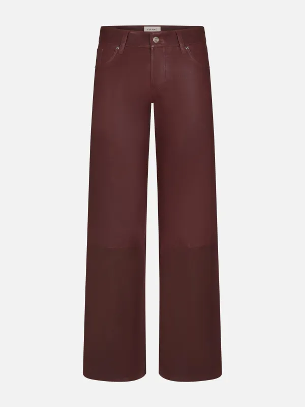 Le Slim Palazzo Leather -- Currant made by Frame Denim