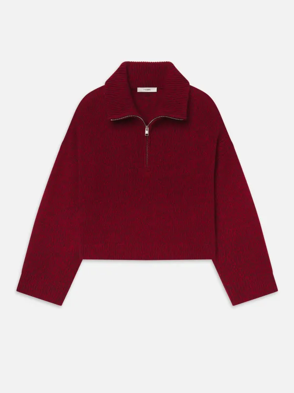 The Half Zip Marled Sweater -- Paprika made by Frame Denim