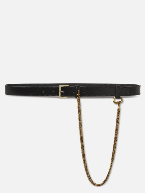 The Gilded Strand Belt -- Black made by Frame Denim