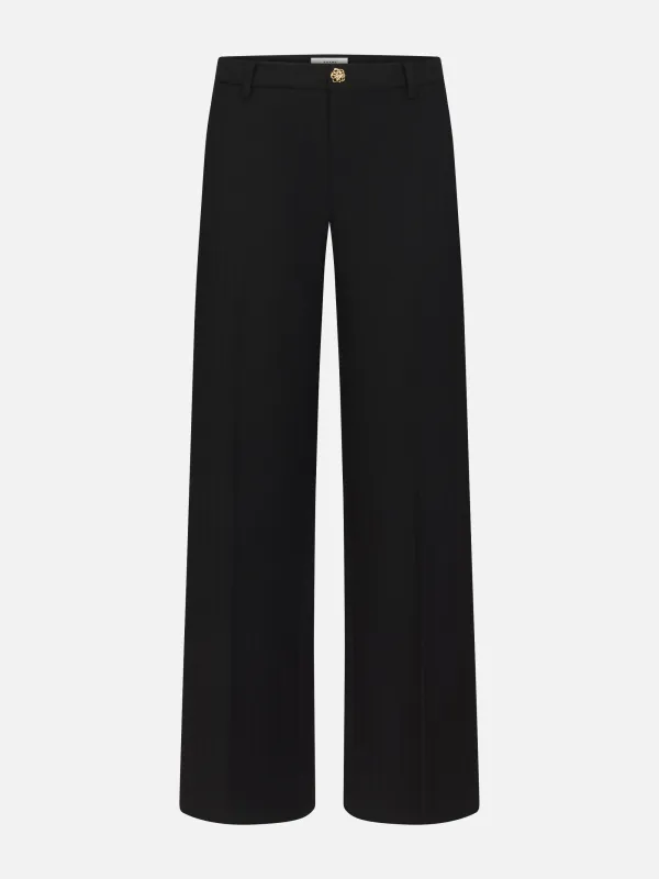 The Low Trouser -- Black Shadow Stripe made by Frame Denim