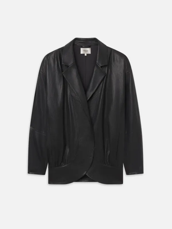 The Leather Runway Jacket -- Black made by Frame Denim