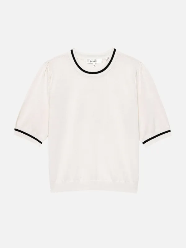 The Gathered Sweater -- Cream Multi made by Frame Denim