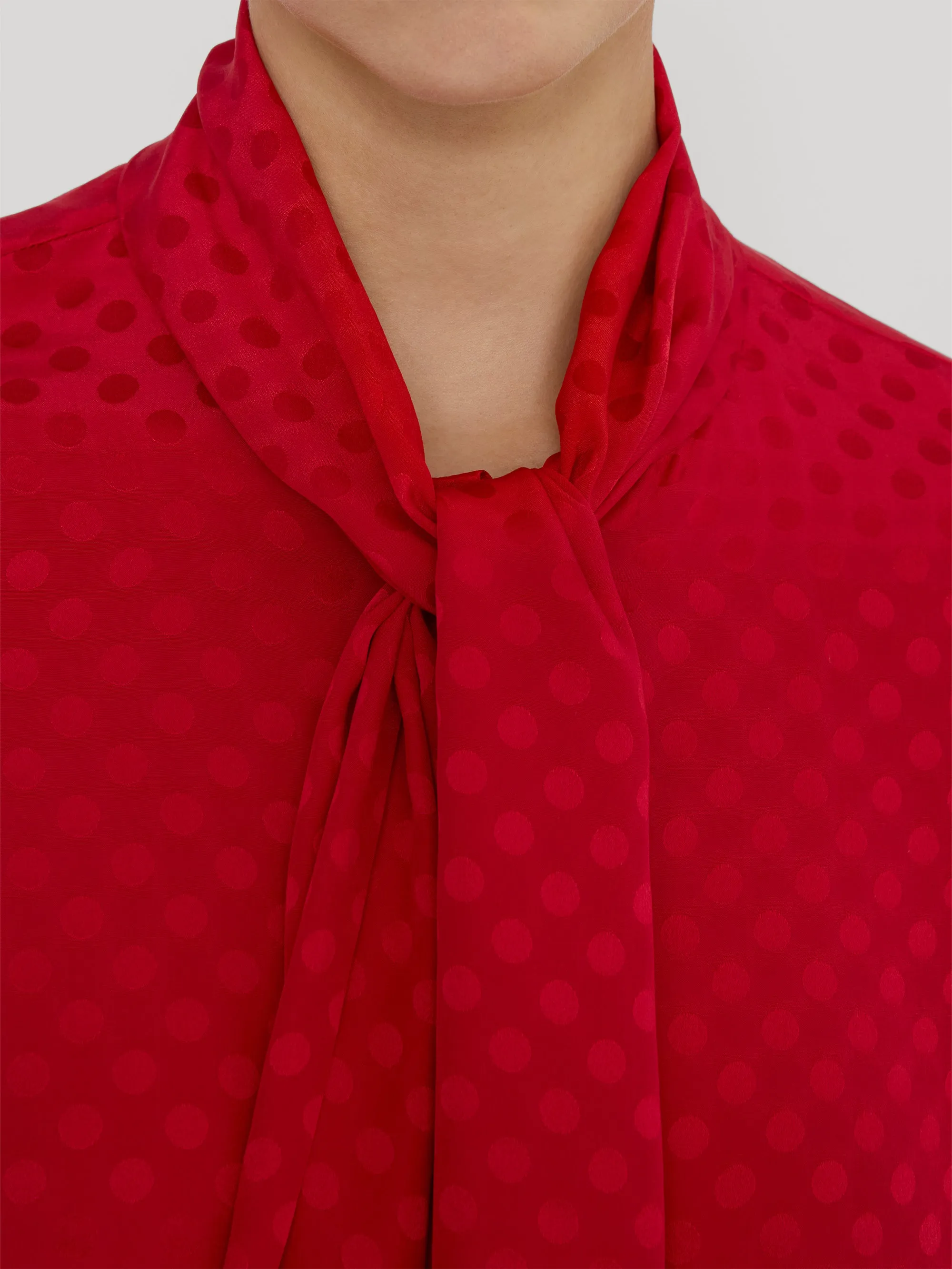 The Nouvelle Blouse -- Lipstick Polka Dot sold by Frame Denim product image thumbnail 4