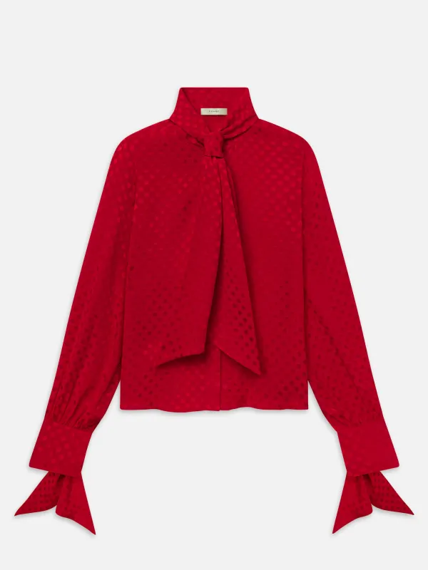 The Nouvelle Blouse -- Lipstick Polka Dot made by Frame Denim