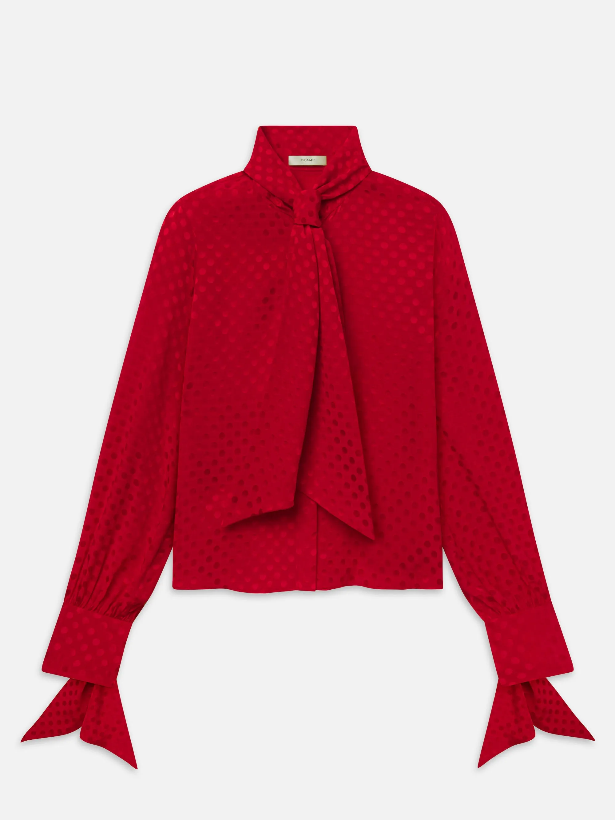 The Nouvelle Blouse -- Lipstick Polka Dot sold by Frame Denim