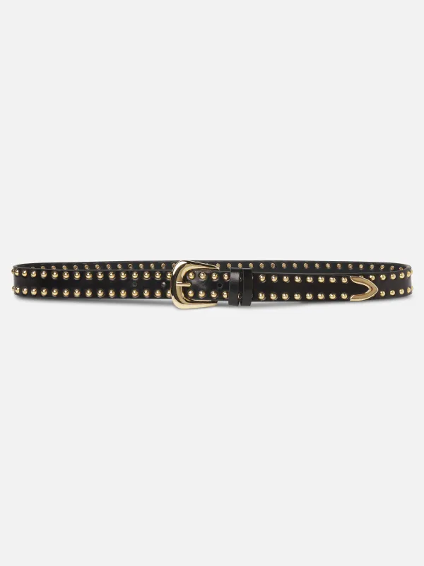 The Studded Western Belt -- Black made by Frame Denim