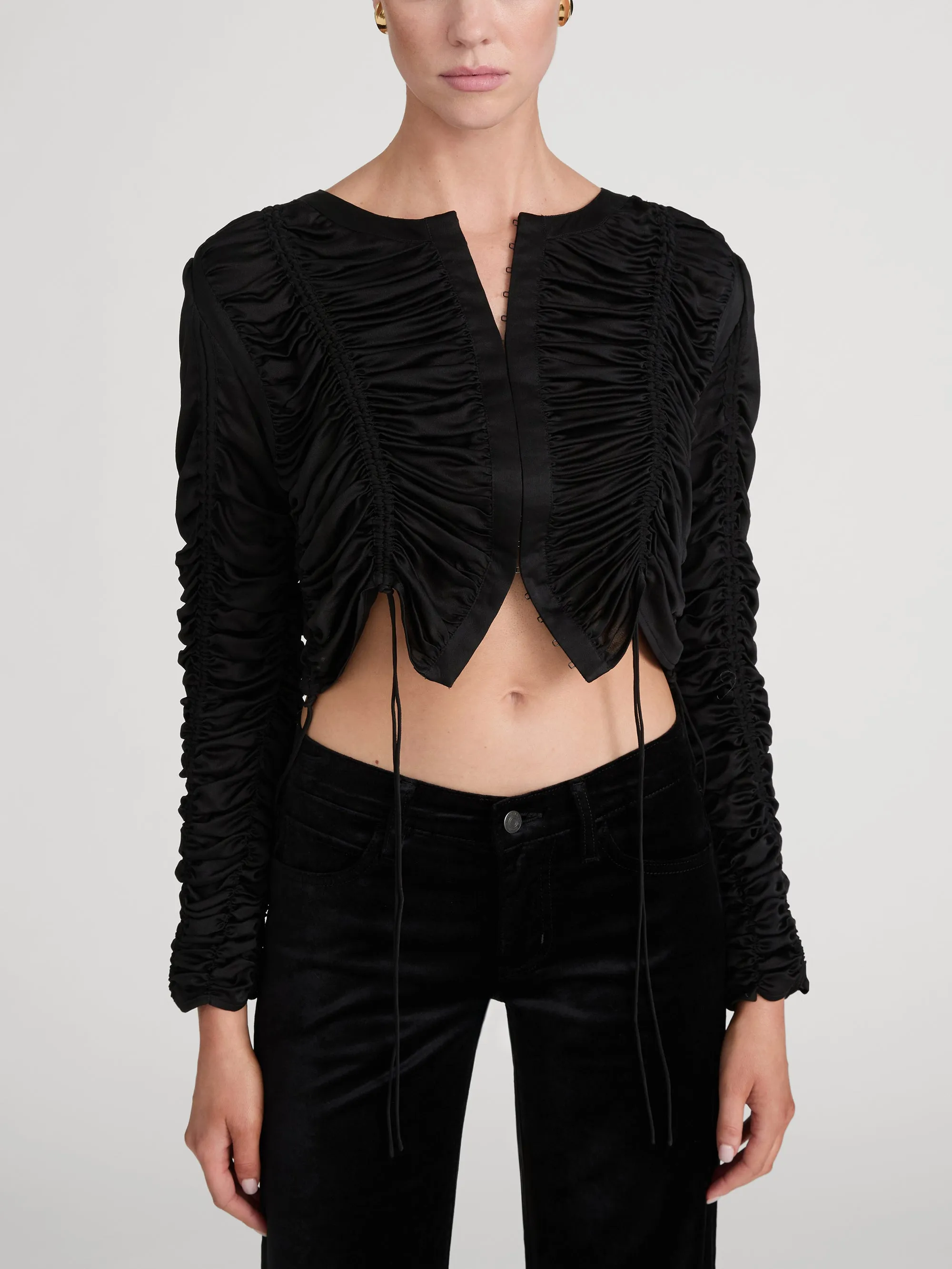 The Serre Blouse -- Black sold by Frame Denim product image thumbnail 3