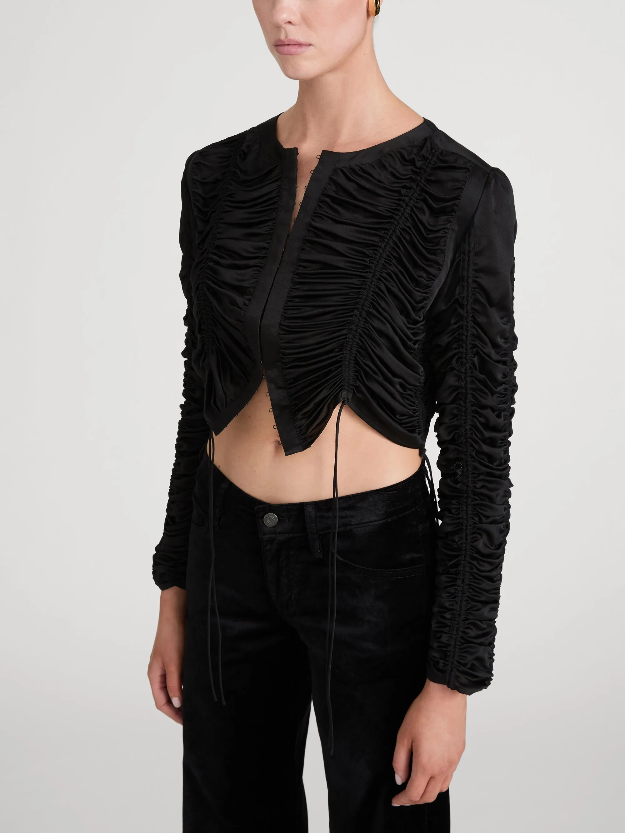 The Serre Blouse -- Black sold by Frame Denim product image thumbnail 5