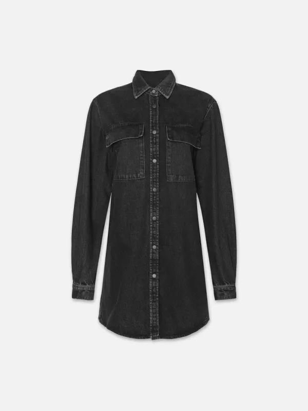 A Line Shirt Dress -- Pompeii Clean made by Frame Denim