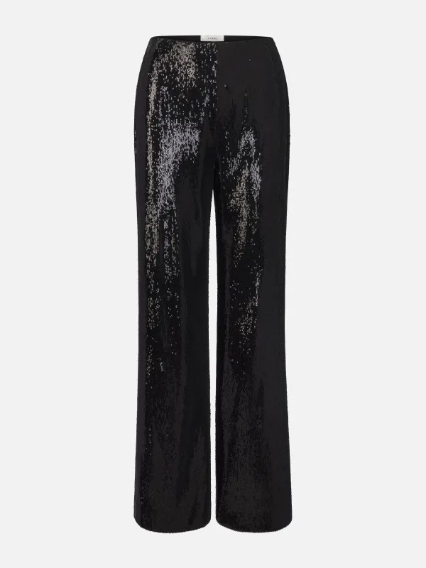 The Micro Sequin Pant -- Black made by Frame Denim