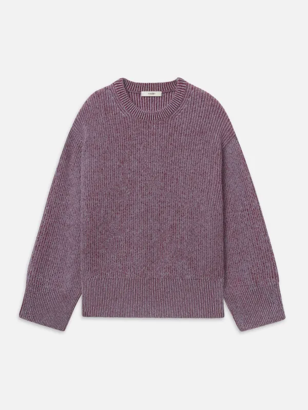 The Plaited Crew -- Deep Garnet Multi made by Frame Denim