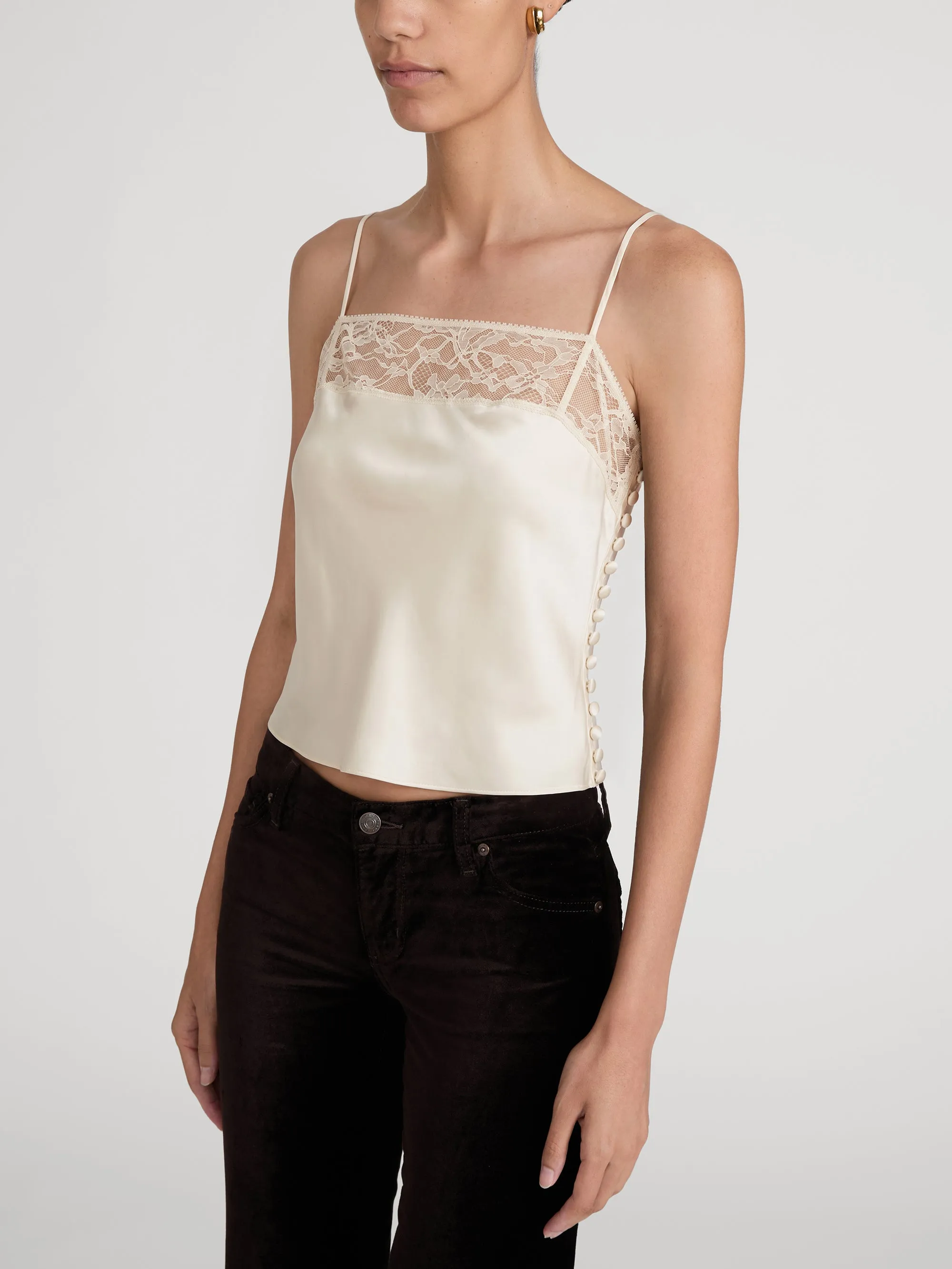 The Lace Delphine Cami -- Cream sold by Frame Denim product image thumbnail 4