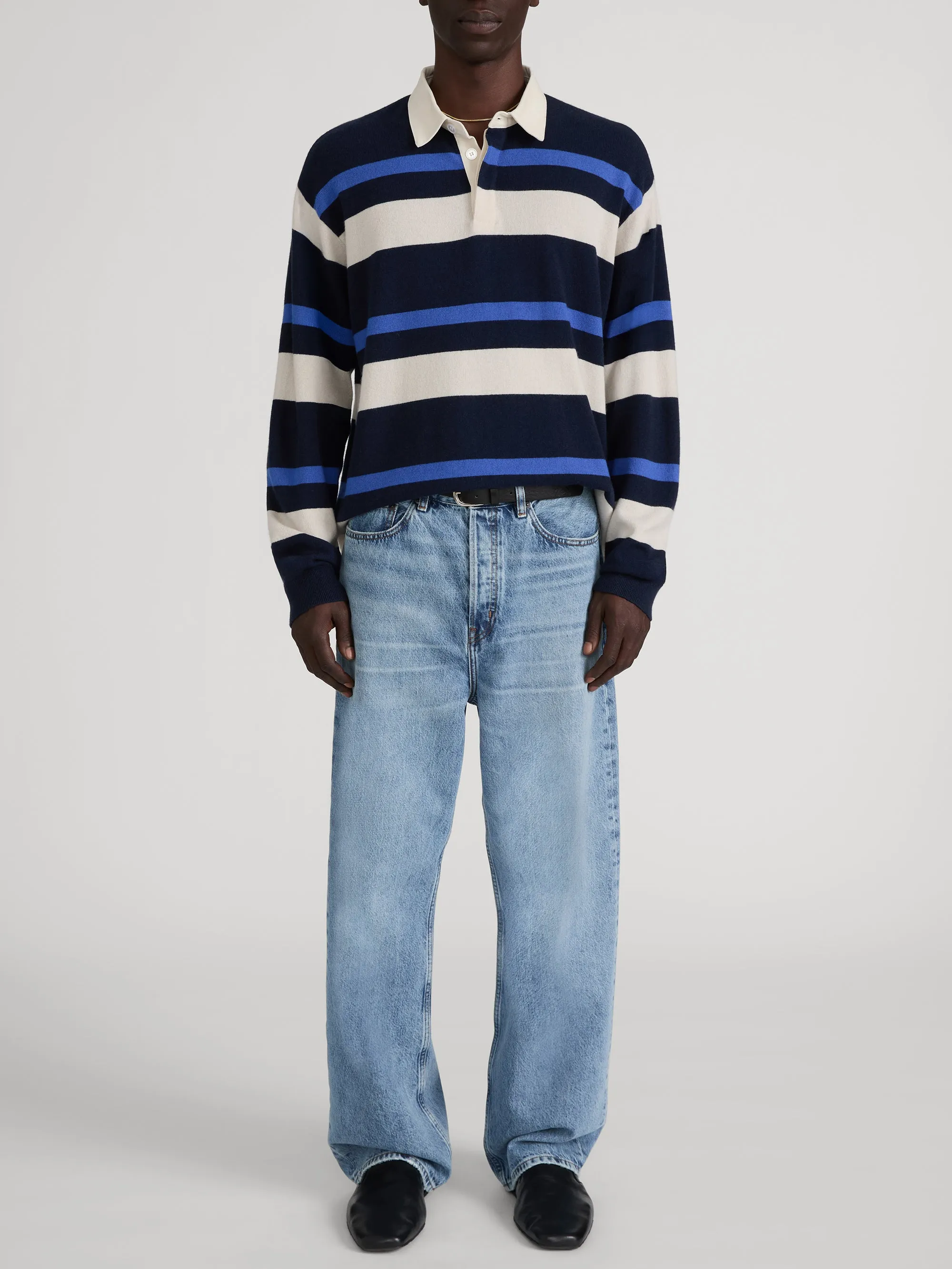 Rugby Polo Sweater -- Navy Stripe sold by Frame Denim product image thumbnail 2