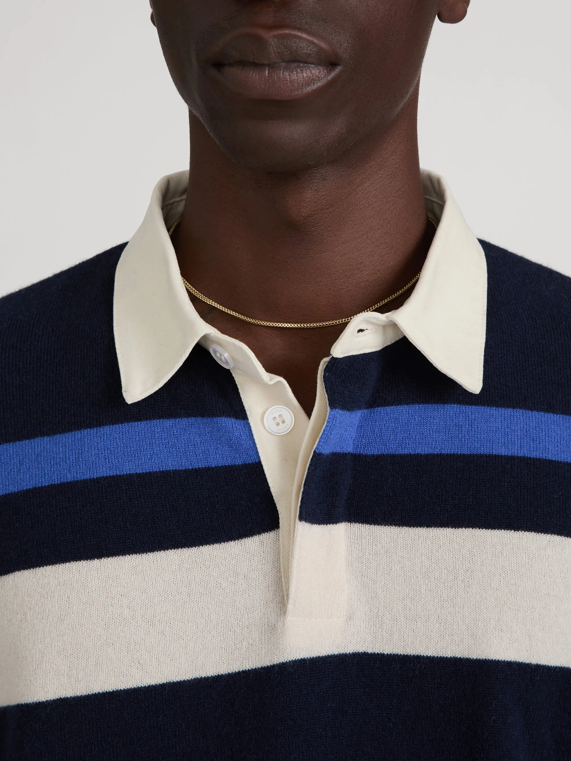 Rugby Polo Sweater -- Navy Stripe sold by Frame Denim product image thumbnail 4
