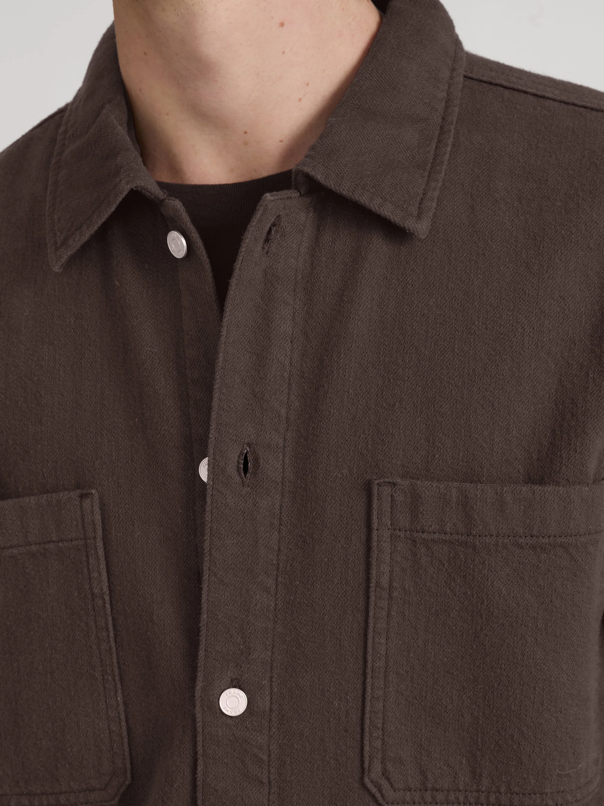 Relaxed Double Pocket Shirt -- Espresso sold by Frame Denim product image thumbnail 4