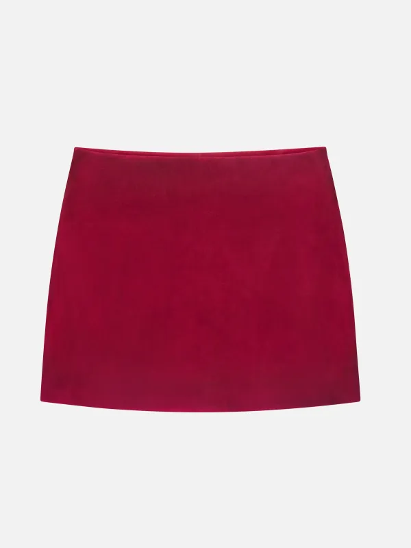 The Suede Mini Skirt -- Ruby made by Frame Denim