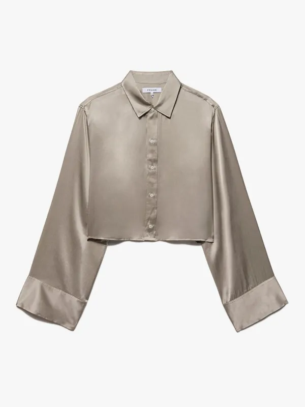 Cropped Wide Sleeve Shirt -- Khaki Tan sold by Frame Denim
