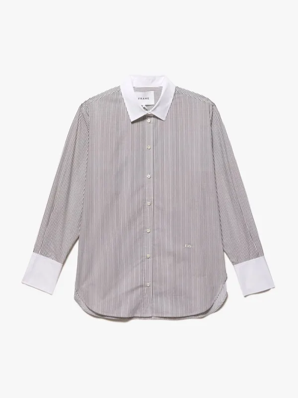 The Oversized Shirt -- Bone Multi sold by Frame Denim