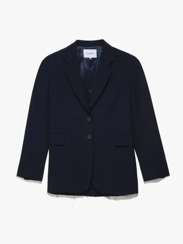 Oversized Raw Edge Blazer -- Navy sold by Frame Denim