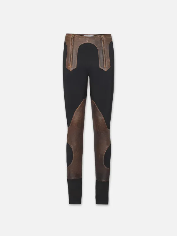 Leather Combo Pant -- Black Multi sold by Frame Denim