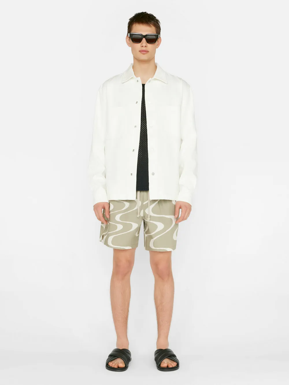 Abstract Wave Graphic Short -- Sand Beige Print sold by Frame Denim product image thumbnail 2