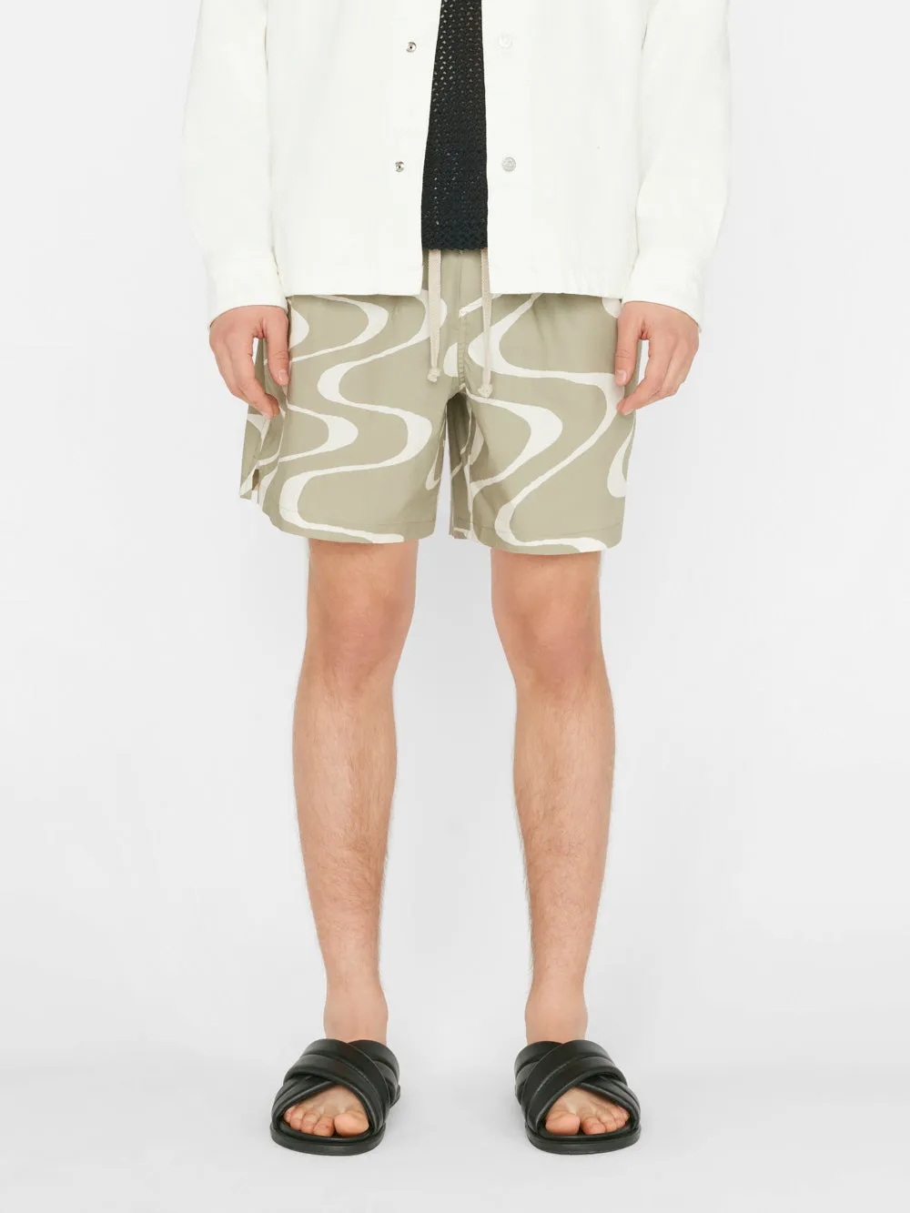 Abstract Wave Graphic Short -- Sand Beige Print sold by Frame Denim product image thumbnail 3
