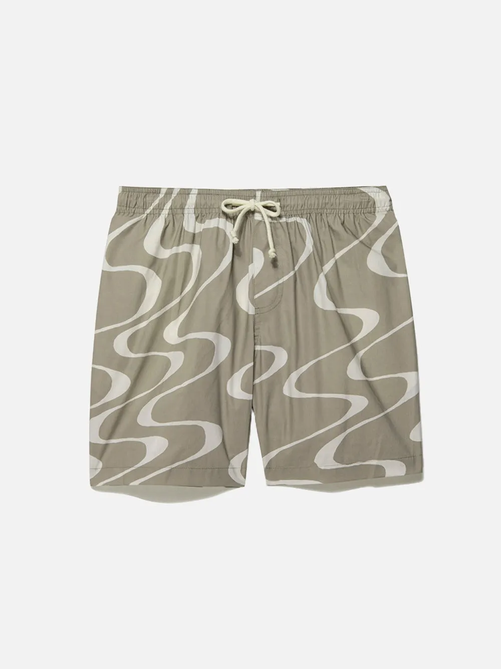 Abstract Wave Graphic Short -- Sand Beige Print sold by Frame Denim