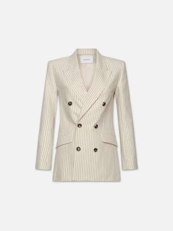 Double Breasted Blazer -- Cream Multi sold by Frame Denim