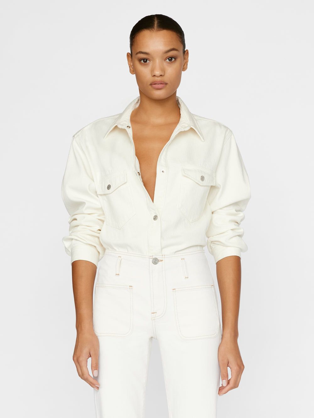 Double Pocket Shirt -- Off White sold by Frame Denim