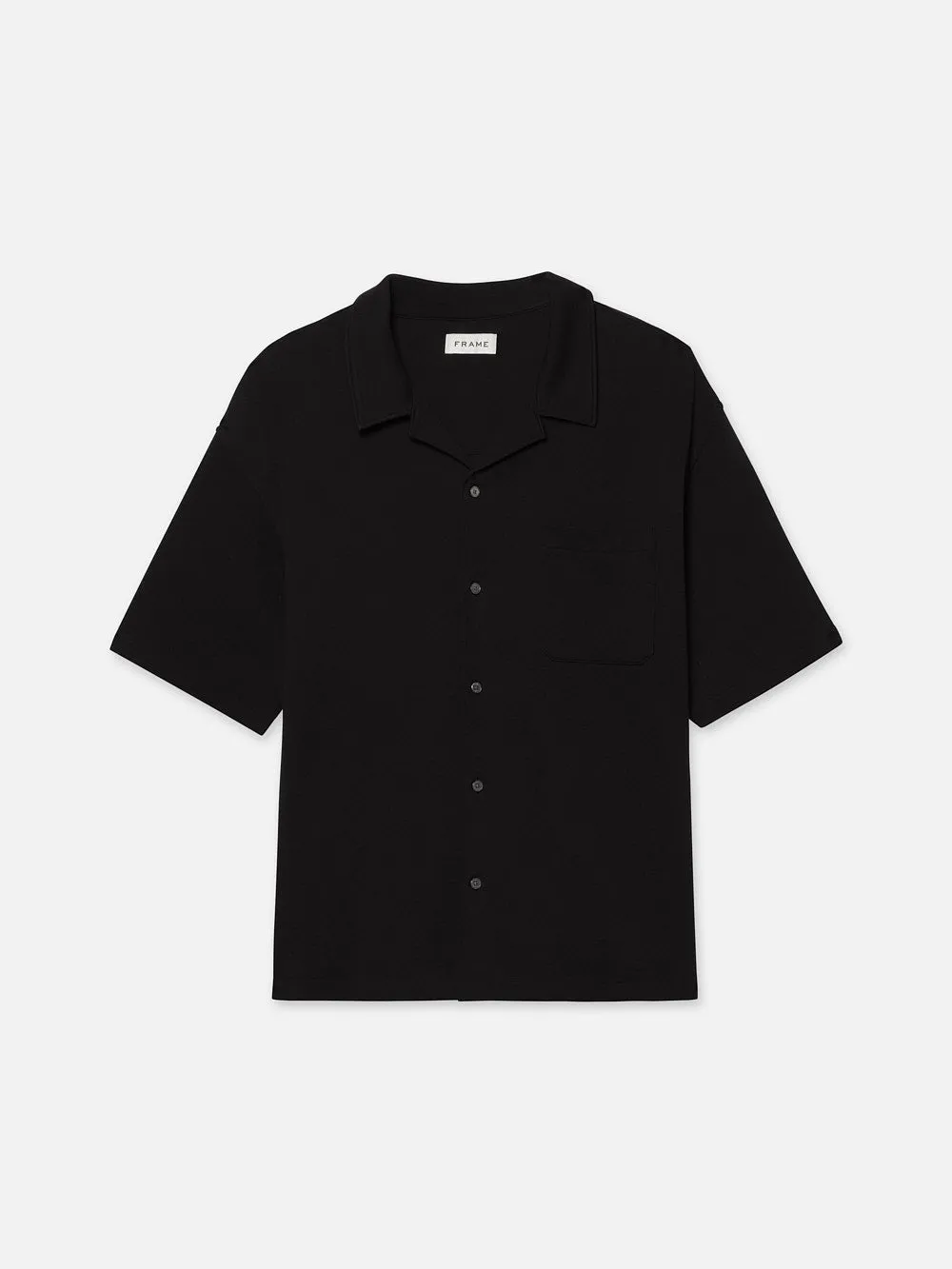 Duo Fold Relaxed Short Sleeve Shirt -- Black sold by Frame Denim