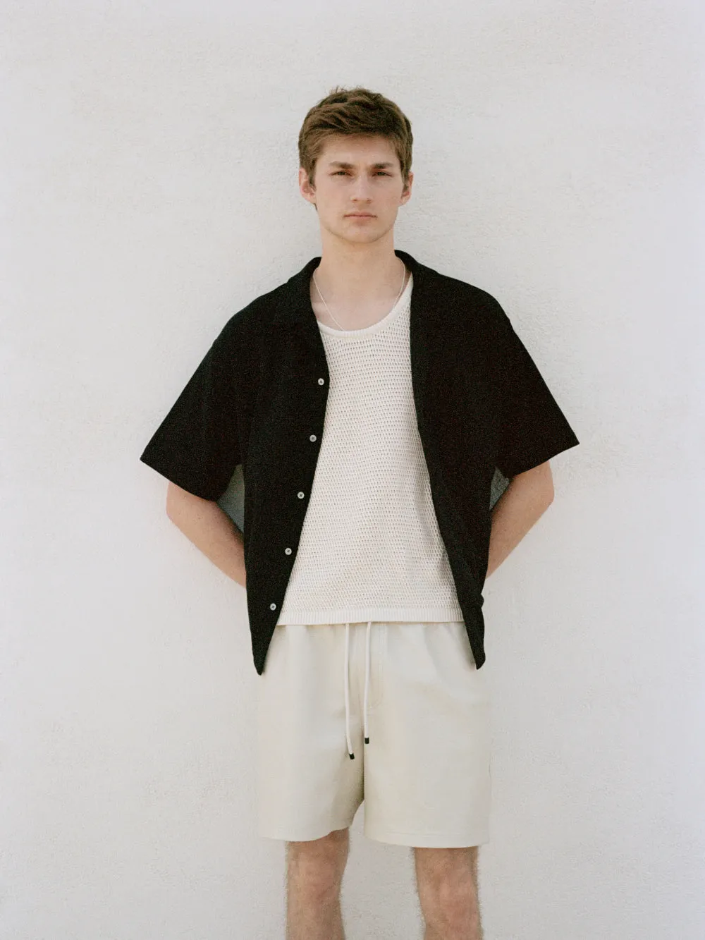 Duo Fold Relaxed Short Sleeve Shirt -- Black sold by Frame Denim product image thumbnail 2