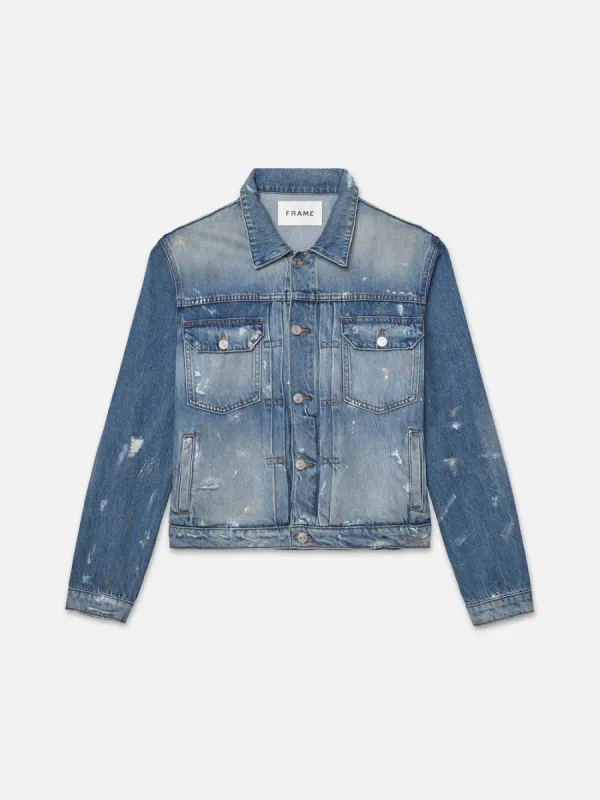 Pleated Jacket -- Raywood Rips made by Frame Denim