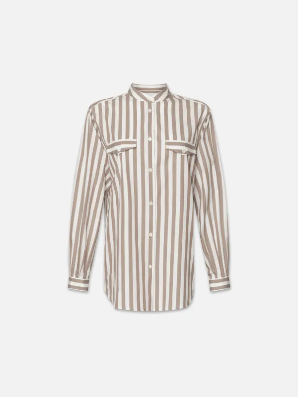 Femme Pocket Shirt -- Mocha Multi sold by Frame Denim