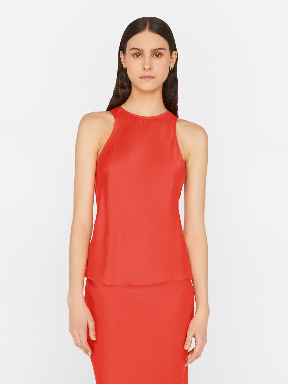 Bias Racer Tank -- Red Orange sold by Frame Denim