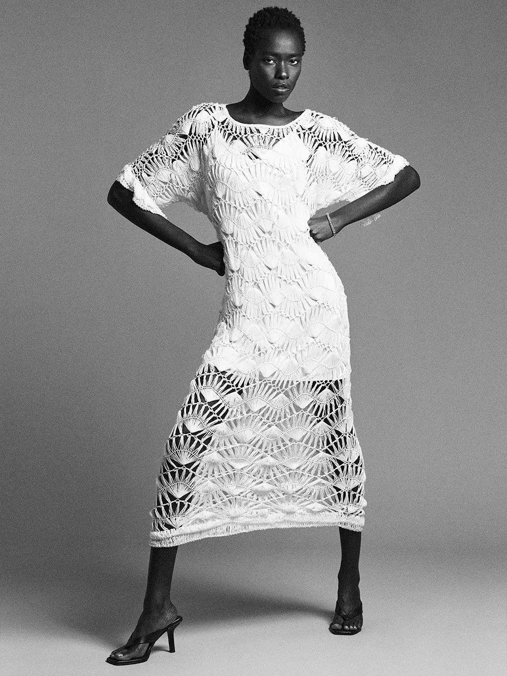 Beaded Crochet Dress -- Off White sold by Frame Denim product image thumbnail 2
