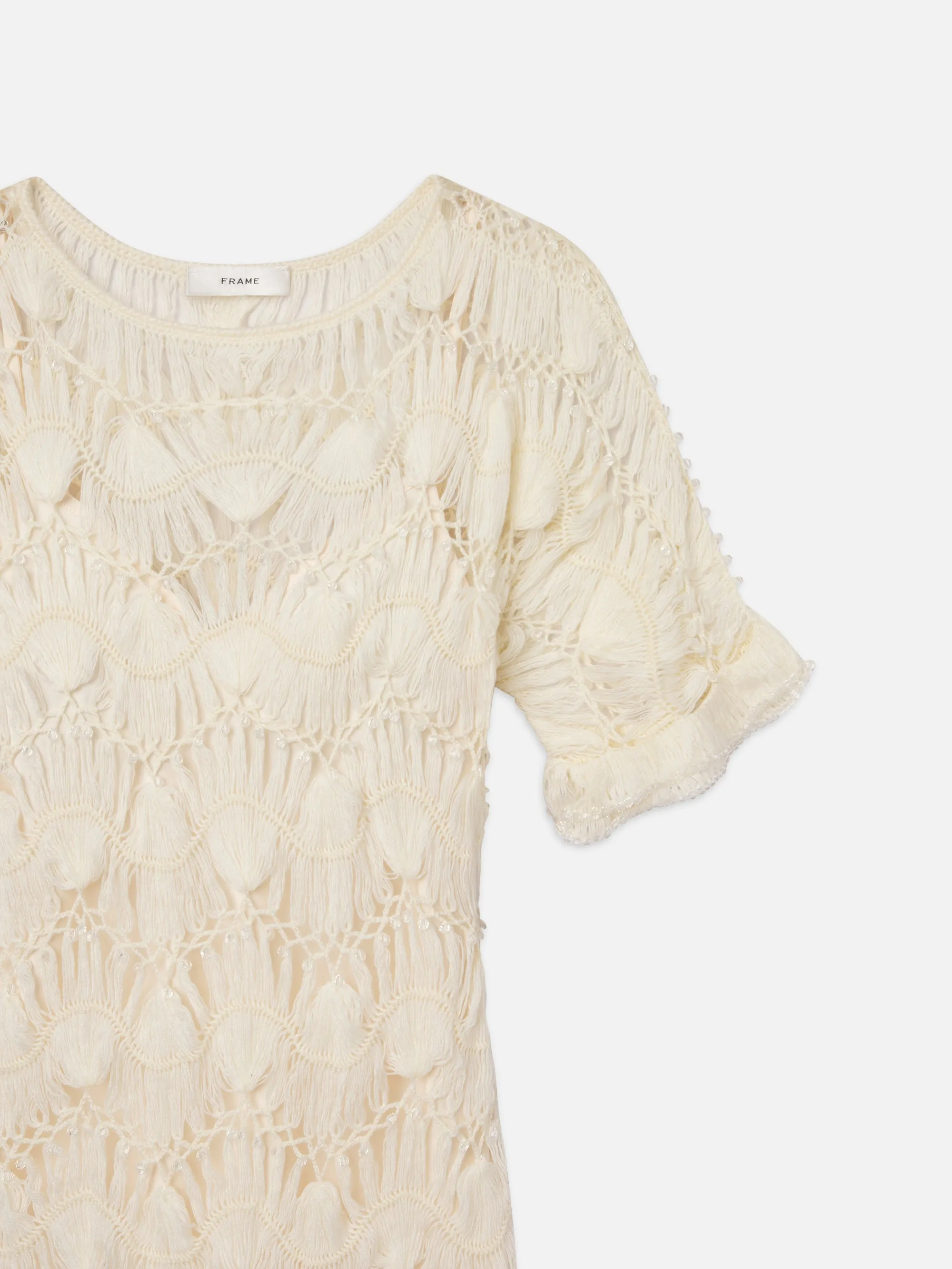 Beaded Crochet Dress -- Off White sold by Frame Denim product image thumbnail 3