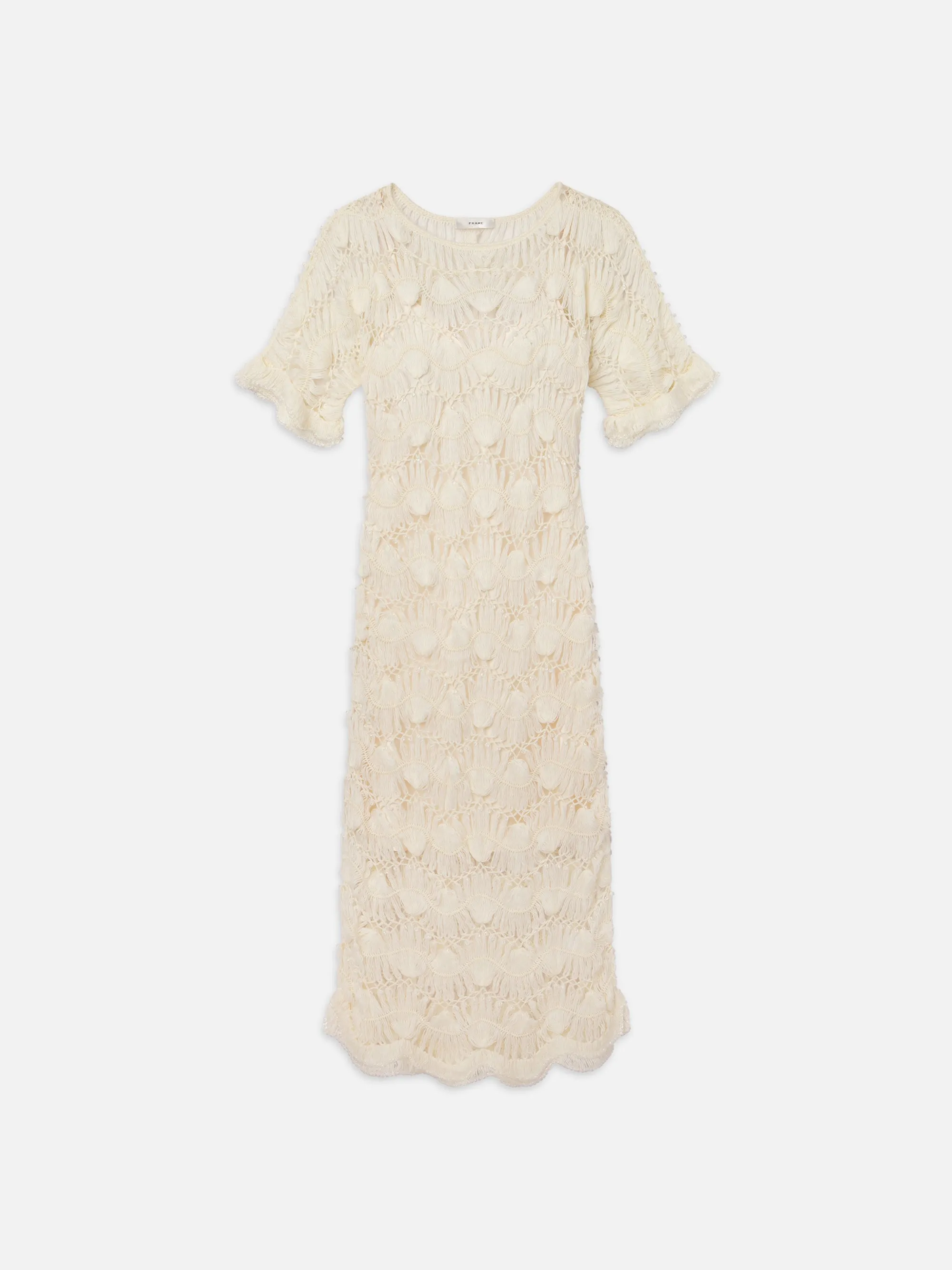 Beaded Crochet Dress -- Off White sold by Frame Denim