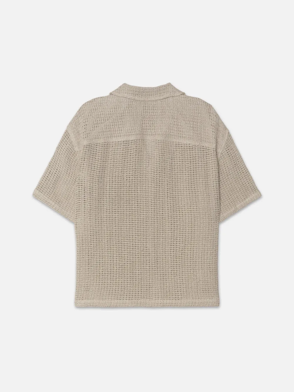 Open Weave Short Sleeve Shirt -- Smoke Beige sold by Frame Denim product image thumbnail 3