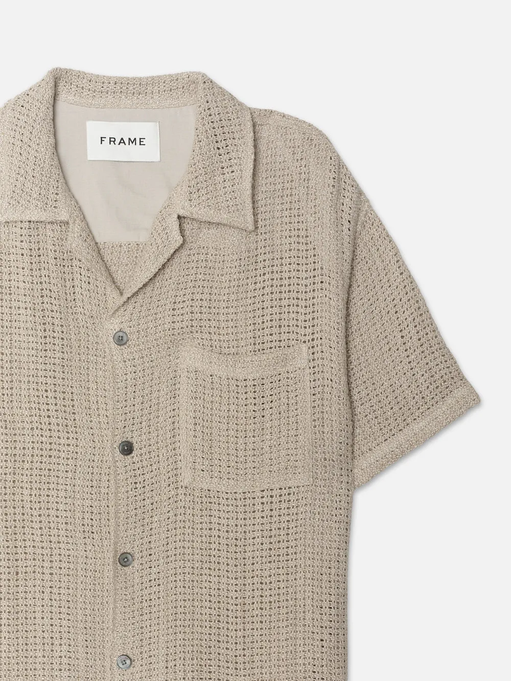 Open Weave Short Sleeve Shirt -- Smoke Beige sold by Frame Denim product image thumbnail 2