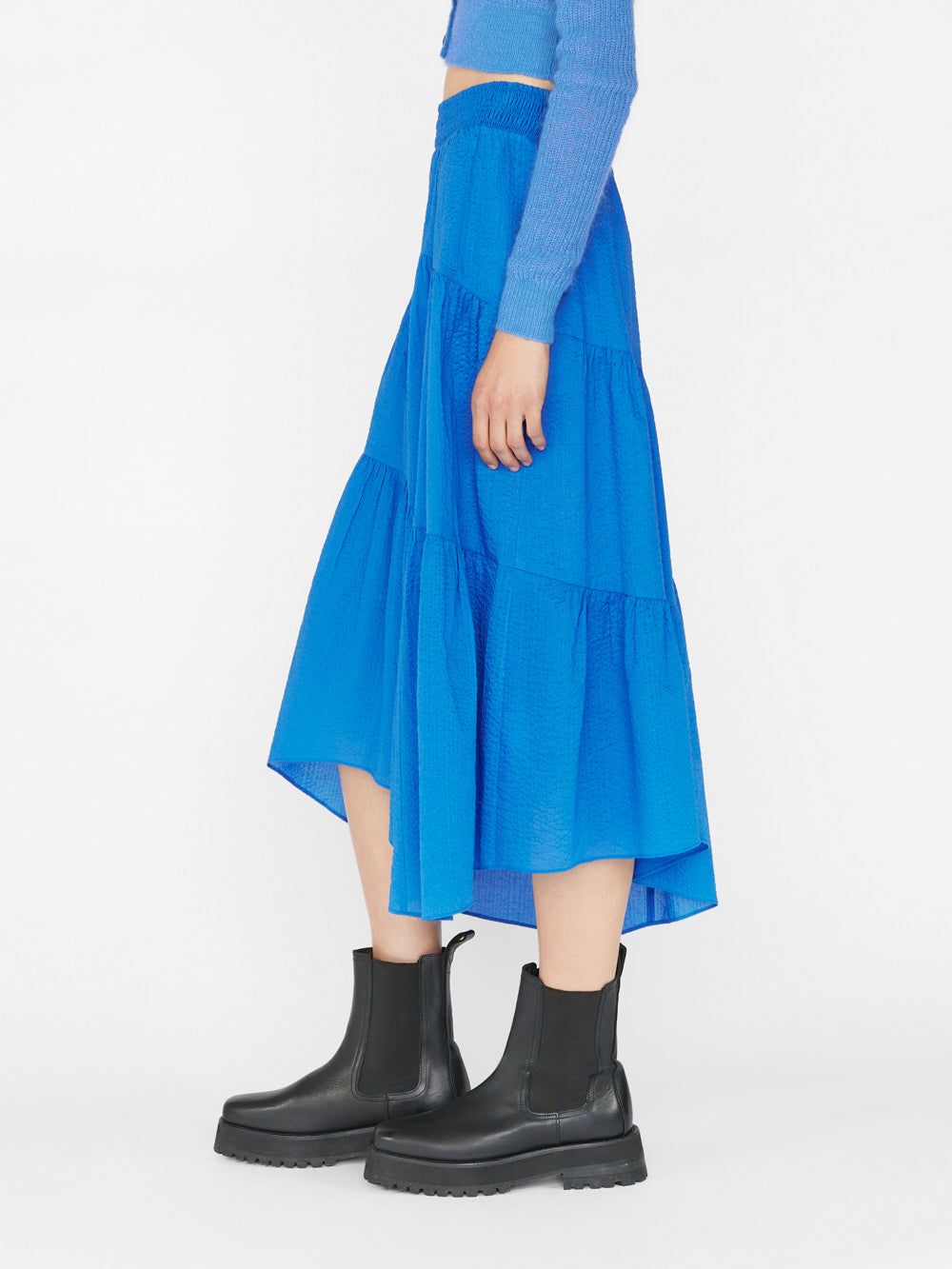 Gathered Seam Skirt -- Cornflower Blue sold by Frame Denim product image thumbnail 5