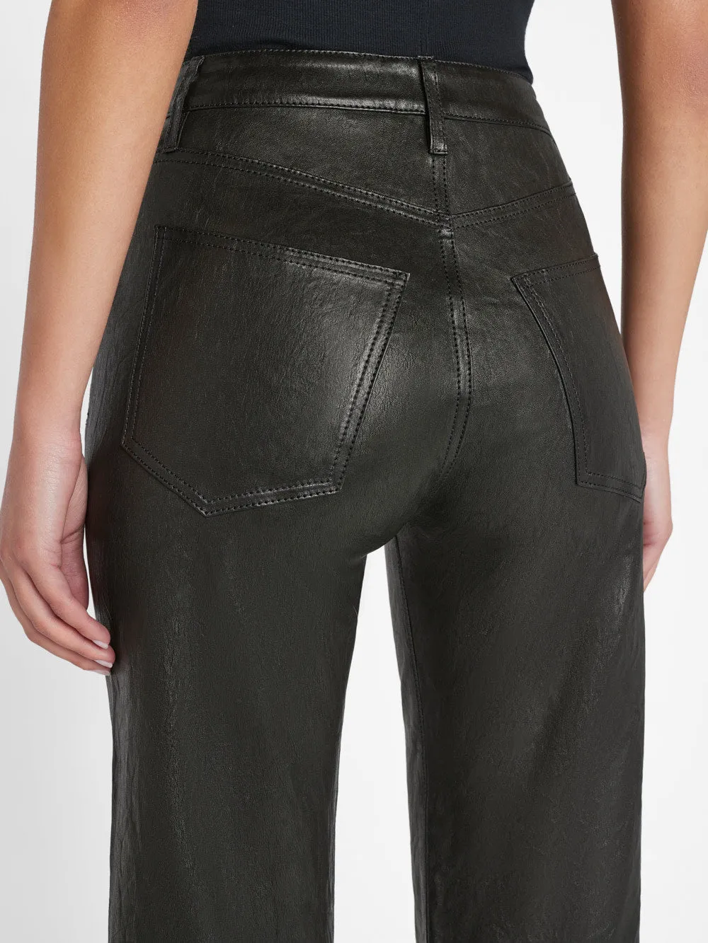 Le Jane Crop Leather -- Noir sold by Frame Denim product image thumbnail 4