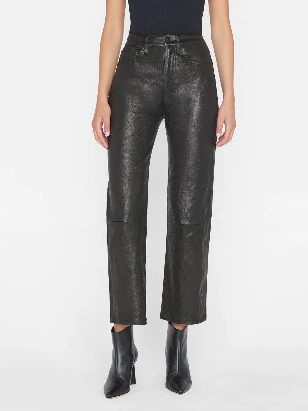 Le Jane Crop Leather -- Noir sold by Frame Denim product image thumbnail 2