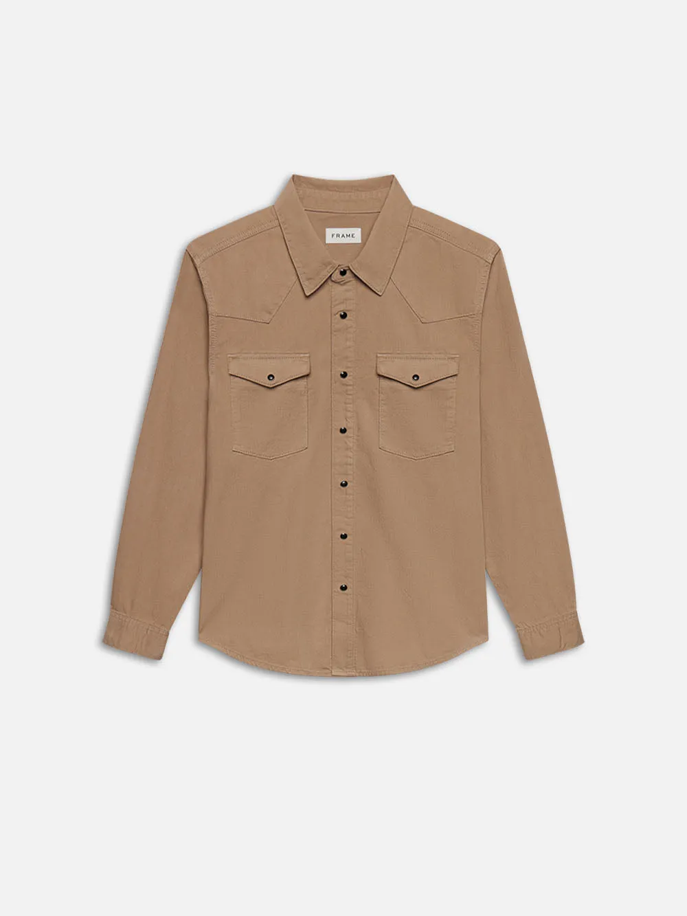 Western Denim Shirt -- Dark Beige sold by Frame Denim