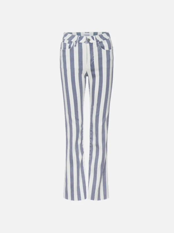 Le Crop Mini Boot -- Clear Blue Stripe sold by Frame Denim