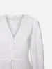 Cinched V-Neck Blouse -- White sold by Frame Denim