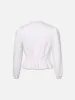 Cinched V-Neck Blouse -- White sold by Frame Denim