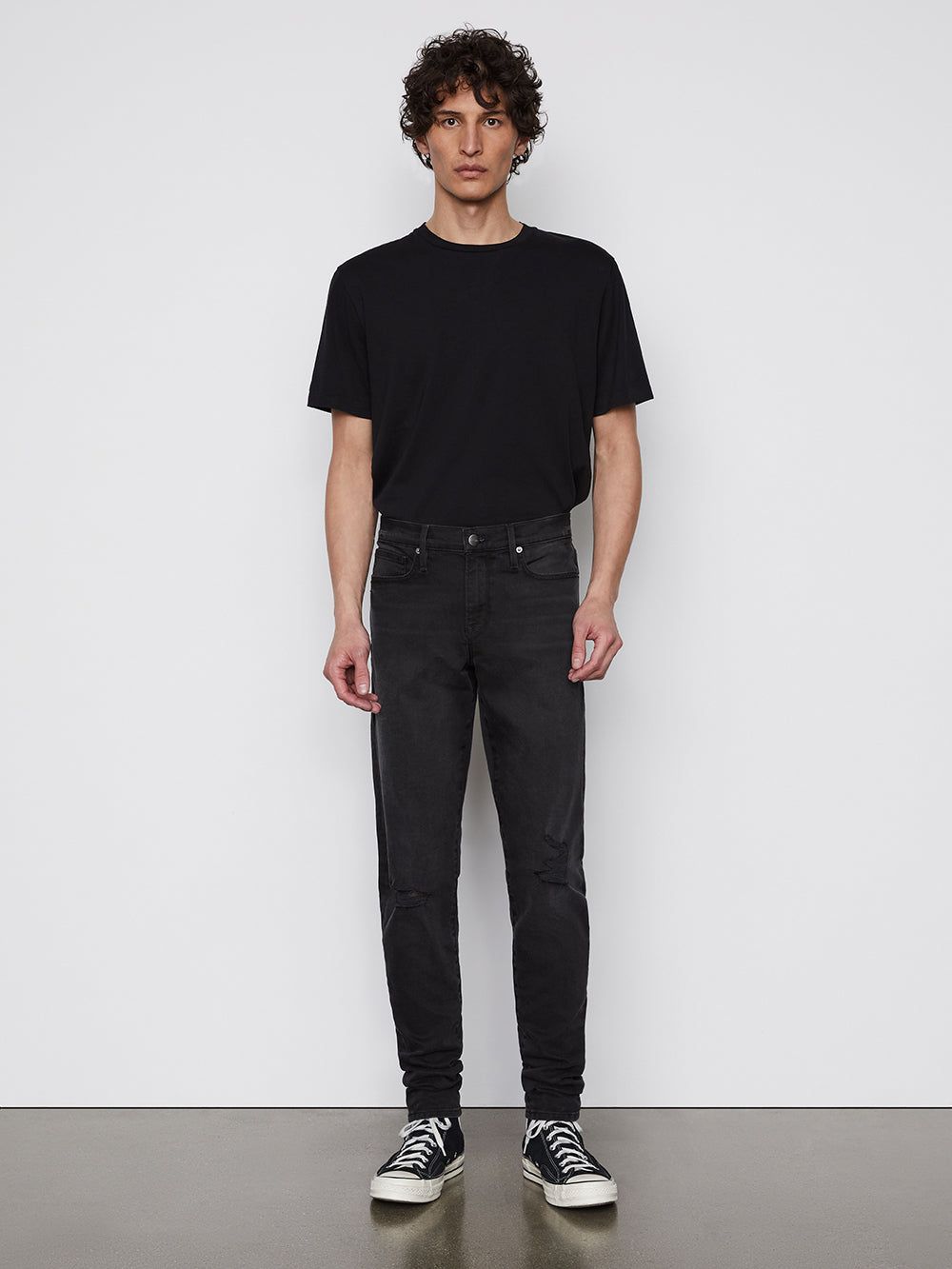 Jagger True Skinny -- Fade To Grey Rips sold by Frame Denim product image thumbnail 3