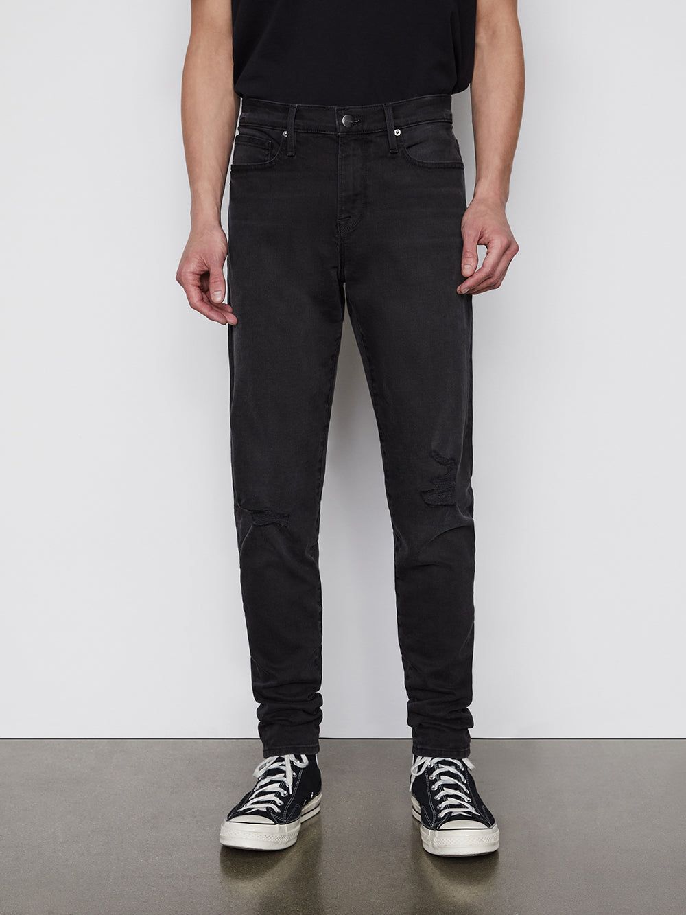 Jagger True Skinny -- Fade To Grey Rips sold by Frame Denim product image thumbnail 2